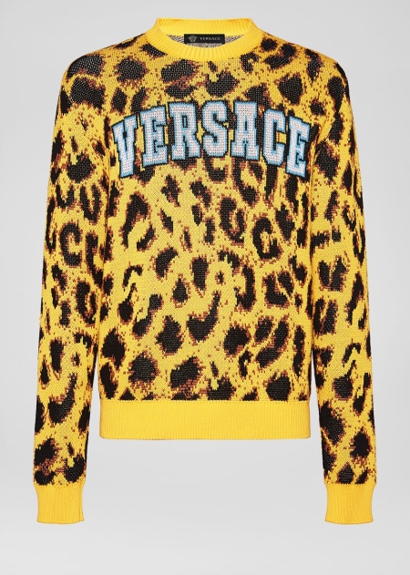 Versace Pop Animalier Jacquard Tröjor Herr - 478620XLF